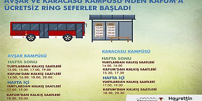 KAMPÜSTEN KİTAP FUARINA  ÜCRETSİZ RİNG SEFERLERİ BAŞLADI