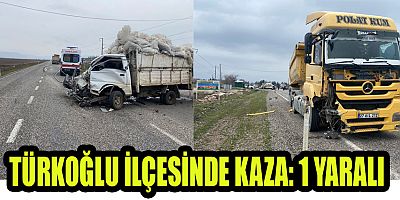 KAMYONET İLE TIR ÇARPIŞTI: 1 YARALI