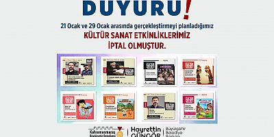 KÜLTÜR SANAT SEZONU ETKİNLİKLERİNDE ÖNEMLİ DUYURU