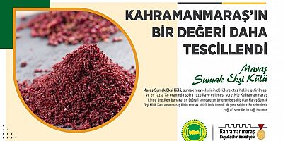 MARAŞ SUMAK EKŞİ KÜLÜ’NÜN DE TESCİLİ ALINDI