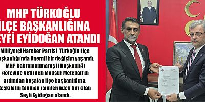 MHP TÜRKOĞLU'NDA BAYRAK DEĞİŞİMİ
