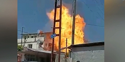 Mutfak  tüpü deposunda çıkan yangın sonrası yaşanan patlamalar