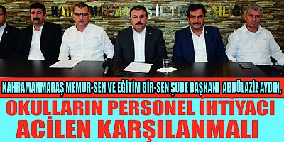 OKULLARIN PERSONEL İHTİYACI GİDERİLMELİ