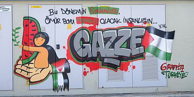 ONİKİŞUBAT BELEDİYESİ, FİLİSTİN TEMALI GRAFİTİLERLE TRAFOLARI VİCDAN ANITINA DÖNÜŞTÜRDÜ