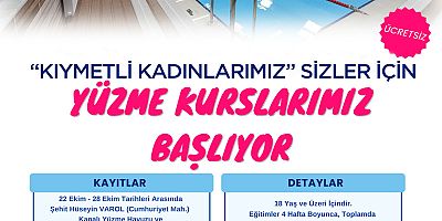 ONİKİŞUBAT BELEDİYESİ’NDEN KADINLARA YÖNELİK ÜCRETSİZ YÜZME KURSU