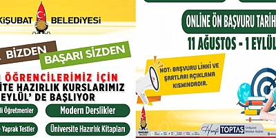 ONİKİŞUBAT BELEDİYESİ’NİN ÜCRETSİZ ÜNİVERSİTE HAZIRLIK KURSU’NDA YENİ DÖNEM BAŞLIYOR