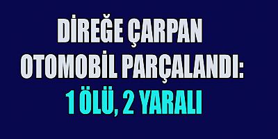 OTOMOBİL AYDINLATMA DİREĞİNE ÇARPTI