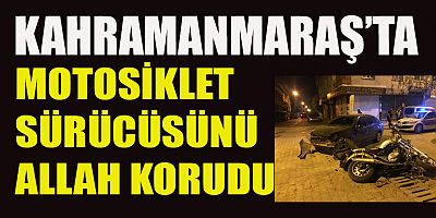 OTOMOBİLLE ÇARPIŞAN MOTOSİKLET SÜRÜCÜSÜ YARALANDI