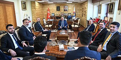 ÖZ SAĞLIK-İŞ SENDİKA BAŞKANI DEVLET SERT, KSÜ REKTÖRÜ PROF. DR. ALPTEKİN YASIM’I ZİYARET ETTİ