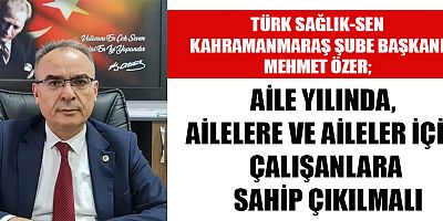 Türk Sağlık-Sen Kahramanmaraş Şube Başkanı Mehmet Özer