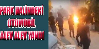  PARK HALİNDEKİ OTOMOBİL  YANDI