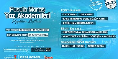 PUSULA MARAŞ YAZ AKADEMİLERİ’NE KAYITLAR BAŞLADI