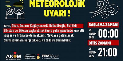ŞEHİR GENELİNDE FIRTINA UYARISI!