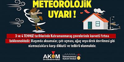ŞEHİR GENELİNDE KUVVETLİ RÜZGÂR VE FIRTINA UYARISI!