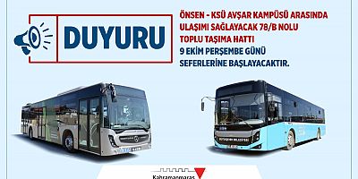ŞEHİR İÇİ TOPLU TAŞIMAYA YENİ HAT 78/B HİZMETE GİRİYOR