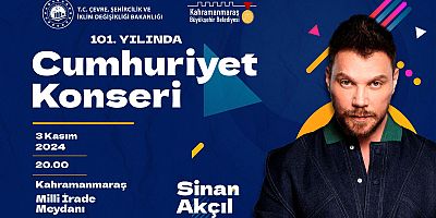SİNAN AKÇIL, CUMHURİYET KONSERİNDE SAHNE ALACAK