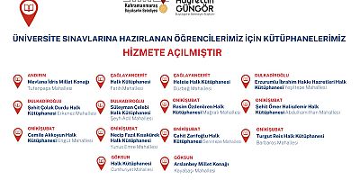 SINAVLARA HAZIRLANAN ÖĞRENCİLER İÇİN KÜTÜPHANELER HİZMET VERMEYE BAŞLADI