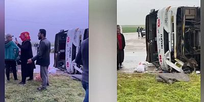 TARIM İŞÇİLERİNİ TAŞIYAN MİNİBÜS DEVRİLDİ:  9 YARALI