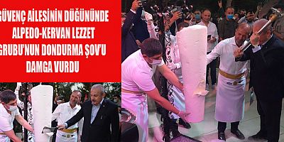 TBMM BAŞKANI ŞENTOP ALPEDO'NUN HAZIRLADIĞI DONDURMA ŞOV 'UNDA SATIRLA DONDURMA KESTİ