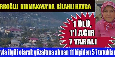 TÜRKOĞLU'DA MEYDANA GELEN SİLAHLI KAVGA SONUCU 1 KİŞİ HAYATINI KAYBETTİ, 7 KİŞİ YARALANDI