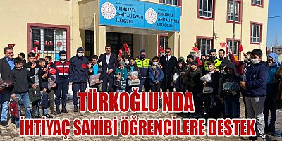 TÜRKOĞLU KIRMAKAYA ŞEHİT ALİ EVRAN İLKOKULU VE ORTAOKULUNDA ÖĞRENİM GÖREN 550 ÖĞRENCİYE DESTEK