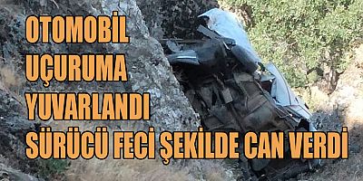 UÇURUMDAN YUVARLANAN OTOMOBİL PARAMPARÇA OLDU SÜRÜCÜ ÖLDÜ