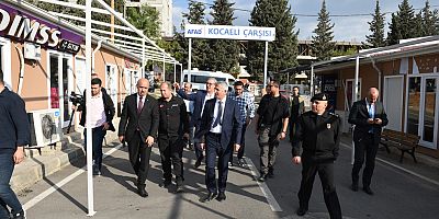 VALİ ÜNLÜER'DEN KOCAELİ ÇARŞISI ESNAFINA ZİYARET