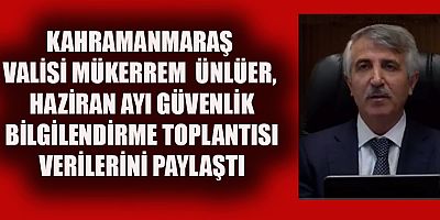 VALİ ÜNLÜER, HAZİRAN AYI GÜVENLİK BİLGİLENDİRME TOPLANTISI VERİLERİNİ PAYLAŞTI