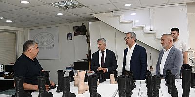 VALİ ÜNLÜER VE BAŞKAN GÜNGÖR, AYAKKABICILAR SİTESİ ESNAFINI ZİYARET ETTİ