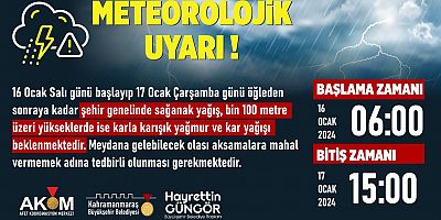VATANDAŞLAR SAĞANAK YAĞIŞLARA KARŞI UYARILDI!