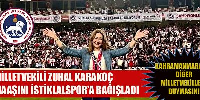 ZUHAL KARAKOÇ’TAN İSTİKLALSPOR’A BAĞIŞ: BİR AYLIK MAAŞINI KULÜBE VERDİ